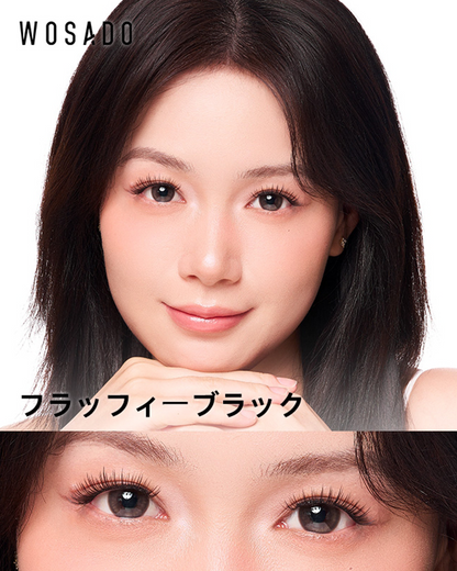 WOSADO ソフトマグネット式つけまつげ フラッフィ－ブラック